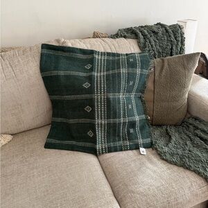 Pottery barn Green Patterned Throw Pillow cover 24 x 24